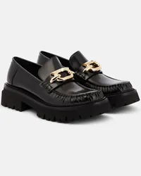 Ferragamo Verzierte Loafers aus Leder Schwarz