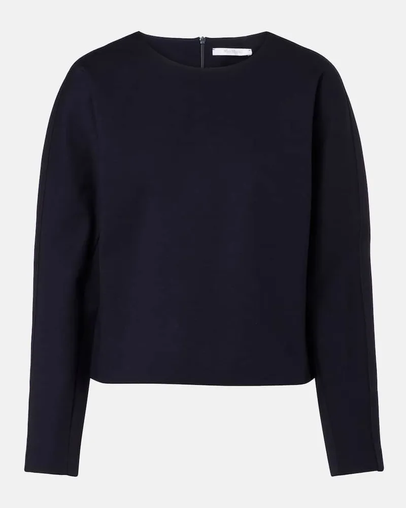 Max Mara Top Girello aus einem Wollgemisch Blau
