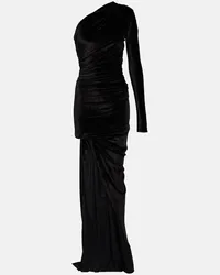 Balenciaga One-Shoulder-Robe aus Samt Schwarz