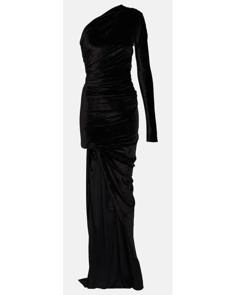 Balenciaga One-Shoulder-Robe aus Samt Schwarz