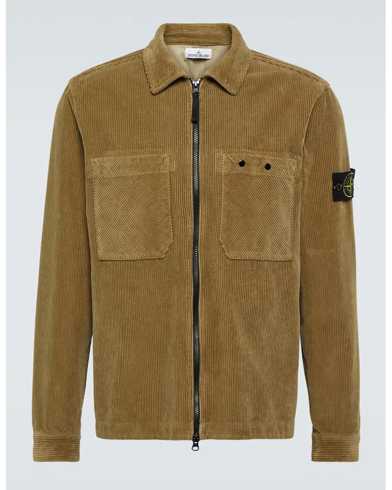 Stone Island Hemdjacke aus Baumwoll-Cord Braun