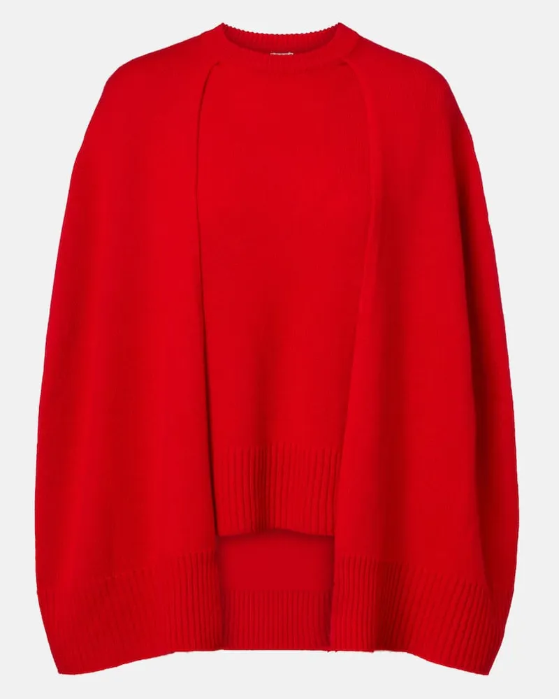 Totême Poncho aus Kaschmir Rot