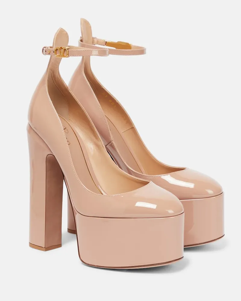 Valentino Garavani Plateau-Pumps Tan-Go 155 aus Lackleder Rosa