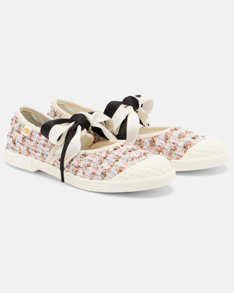 Valentino Garavani Sneakers Bay By Bay aus Tweed Rosa