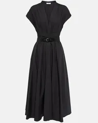 Alaïa Alaia Midikleid aus Baumwollpopeline Schwarz