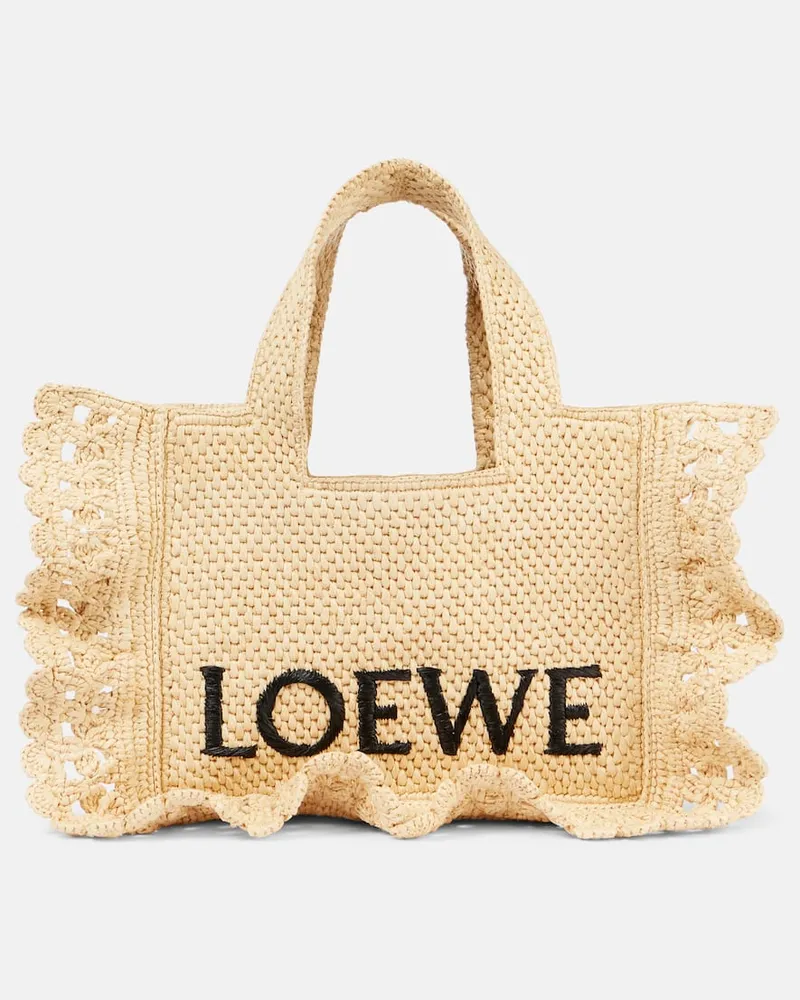 Loewe Paula's Ibiza Tote Bag Loewe Font Small Beige