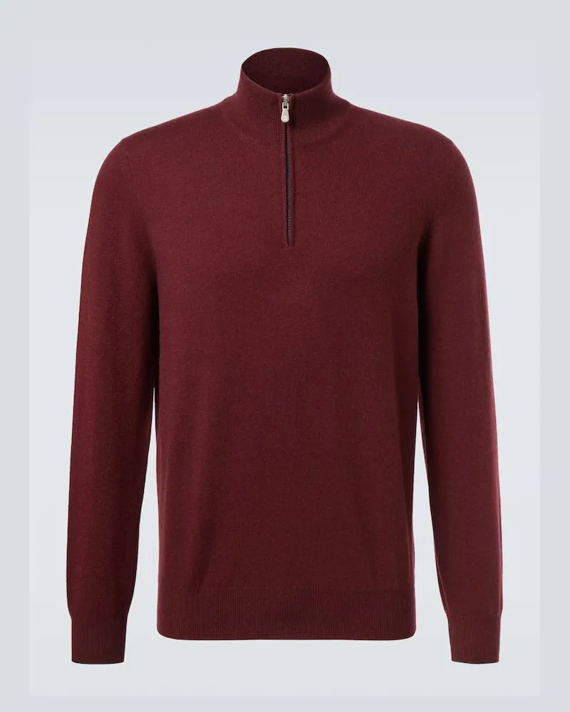 Brunello Cucinelli Pullover aus Kaschmir Burgunderrot
