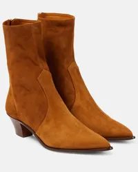 Aquazzura Ankle Boots Brunswick aus Veloursleder Braun