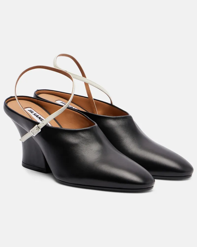 Jil Sander Mules aus Leder Schwarz