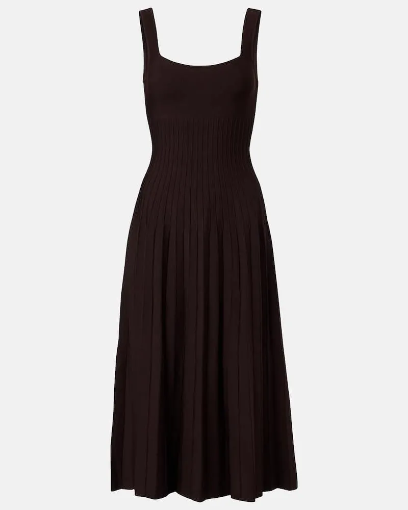 STAUD Midikleid Ellison aus Strick Braun