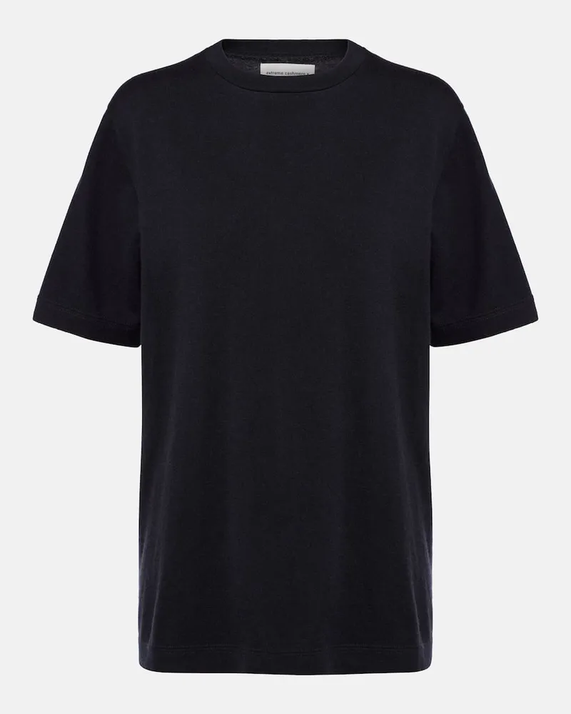 extreme cashmere T-Shirt James aus Baumwolle und Kaschmir Blau