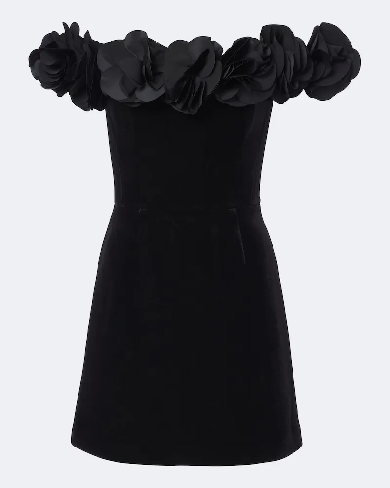 Rebecca Vallance Verziertes Bustier-Kleid Charles Schwarz