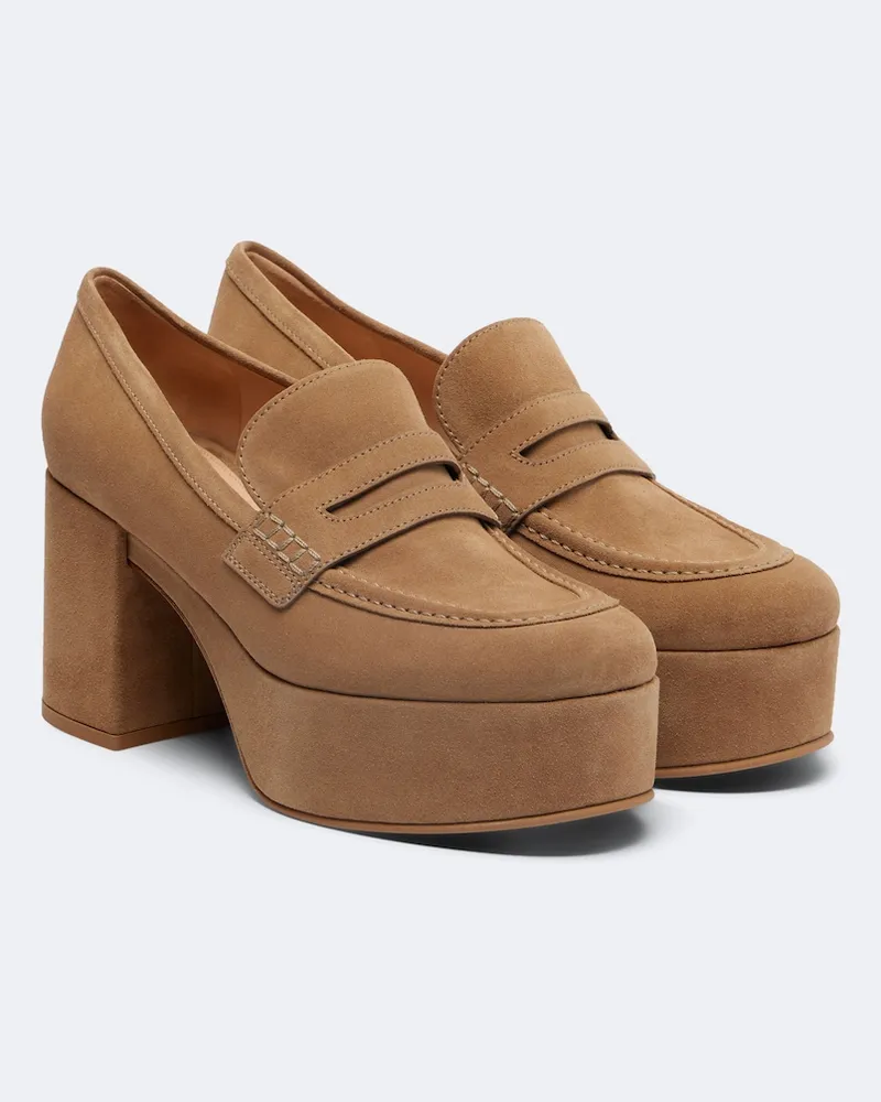 Gianvito Rossi Loafer-Pumps Jenna aus Veloursleder Braun