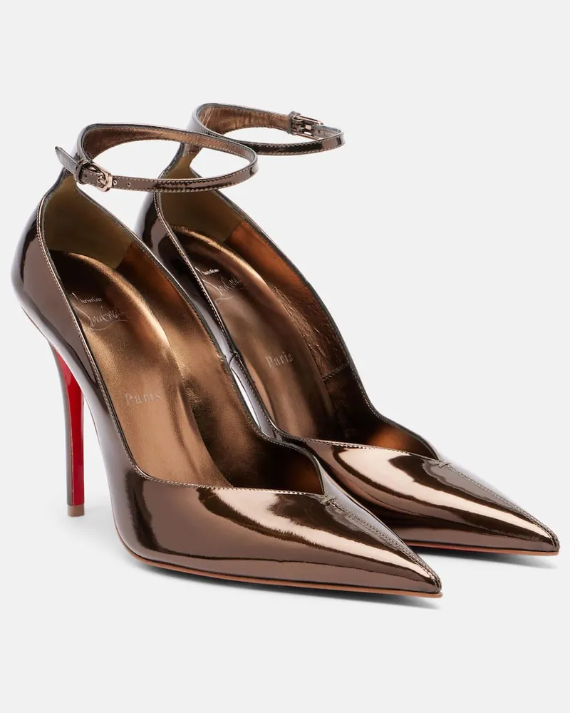 Christian Louboutin Pumps Erozee 100 aus Lackleder Braun