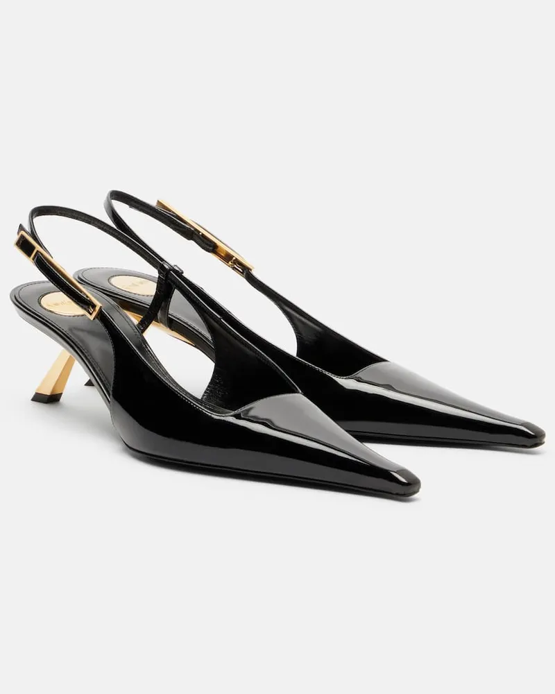 Saint Laurent Slingback-Pumps Lee aus Lackleder Schwarz