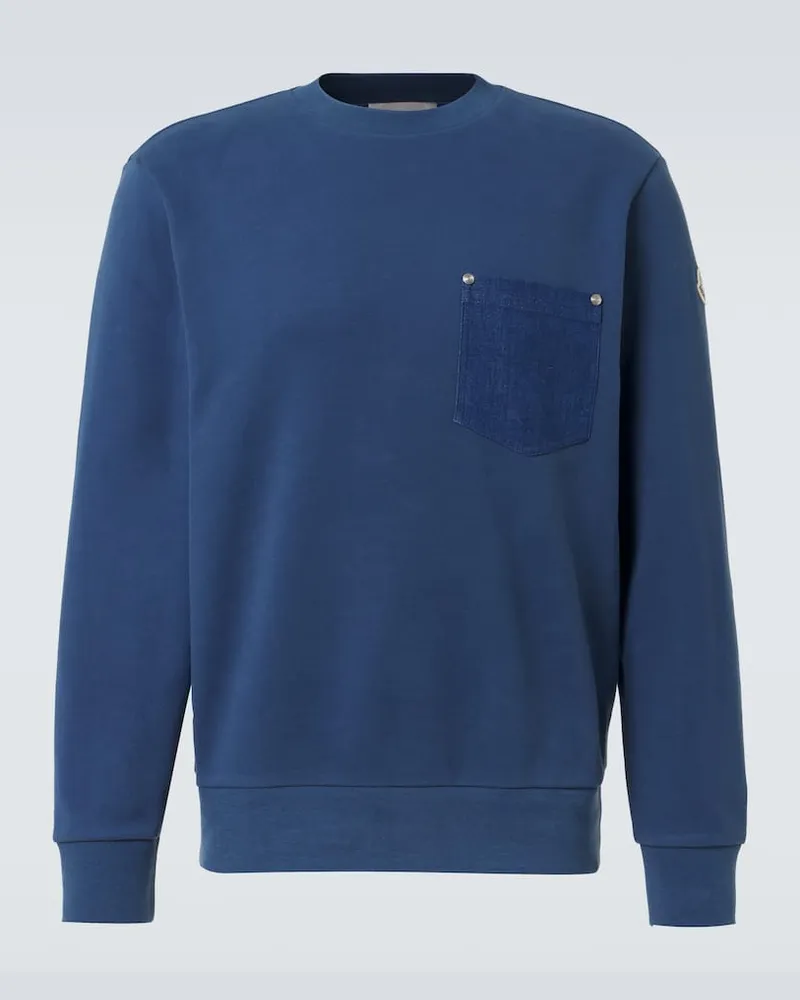 Moncler Sweatshirt aus Baumwolle Blau