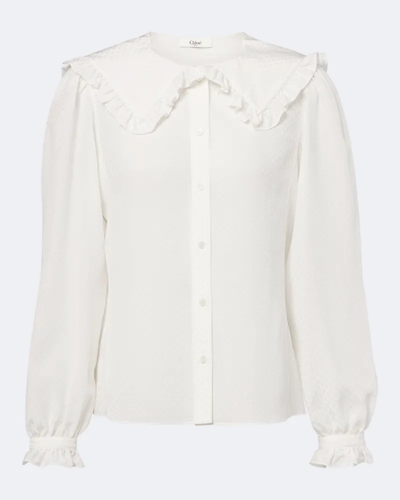 Chloé Chloé Bluse aus Seiden-Georgette Weiß