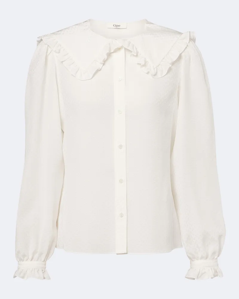 Chloé Chloé Schluppenbluse aus Seidengeorgette Weiß