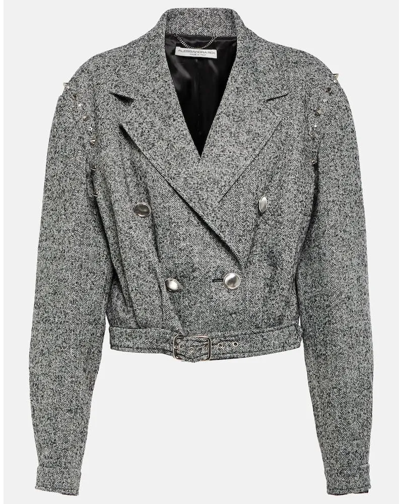 Alessandra Rich Verzierte Jacke aus einem Wollgemisch Multicolor