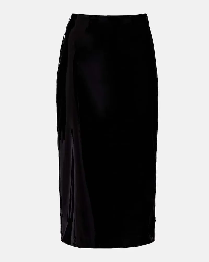 FRANKIE Shop Beschichteter Bleistiftrock Samantha Schwarz