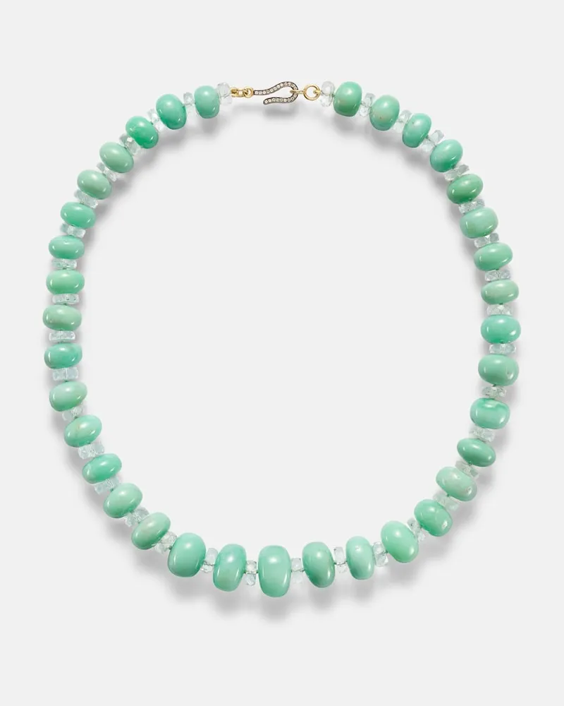 Ileana Makri Halskette mit Chrysopras, Topas und Diamanten Multicolor