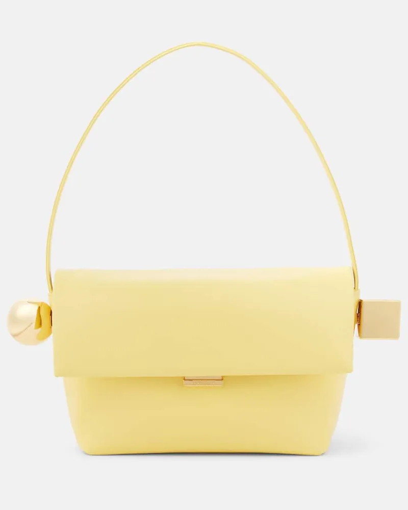 Jacquemus Schultertasche Rond Carré aus Leder Gelb