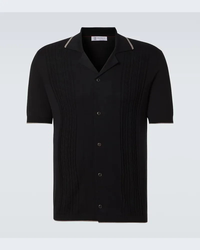 Brunello Cucinelli Hemd aus Baumwolle Schwarz