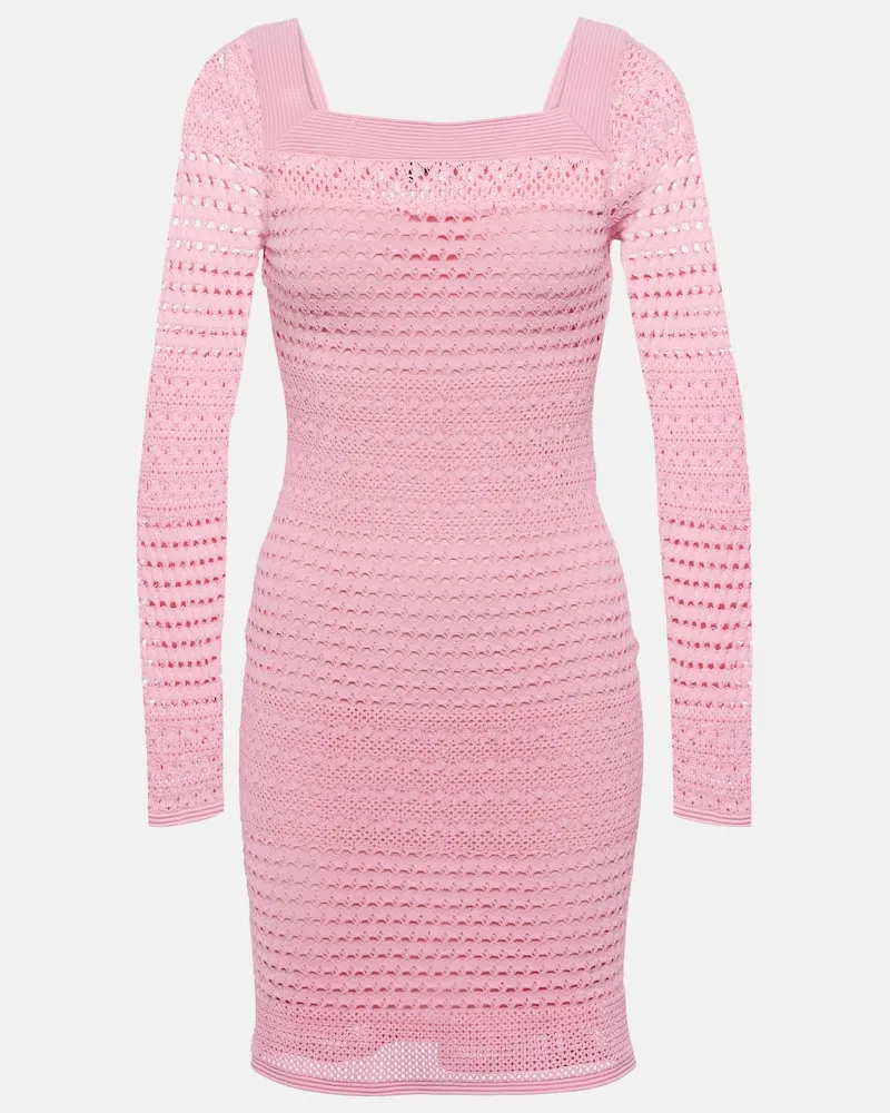 Tom Ford Minikleid aus Häkelstrick Rosa