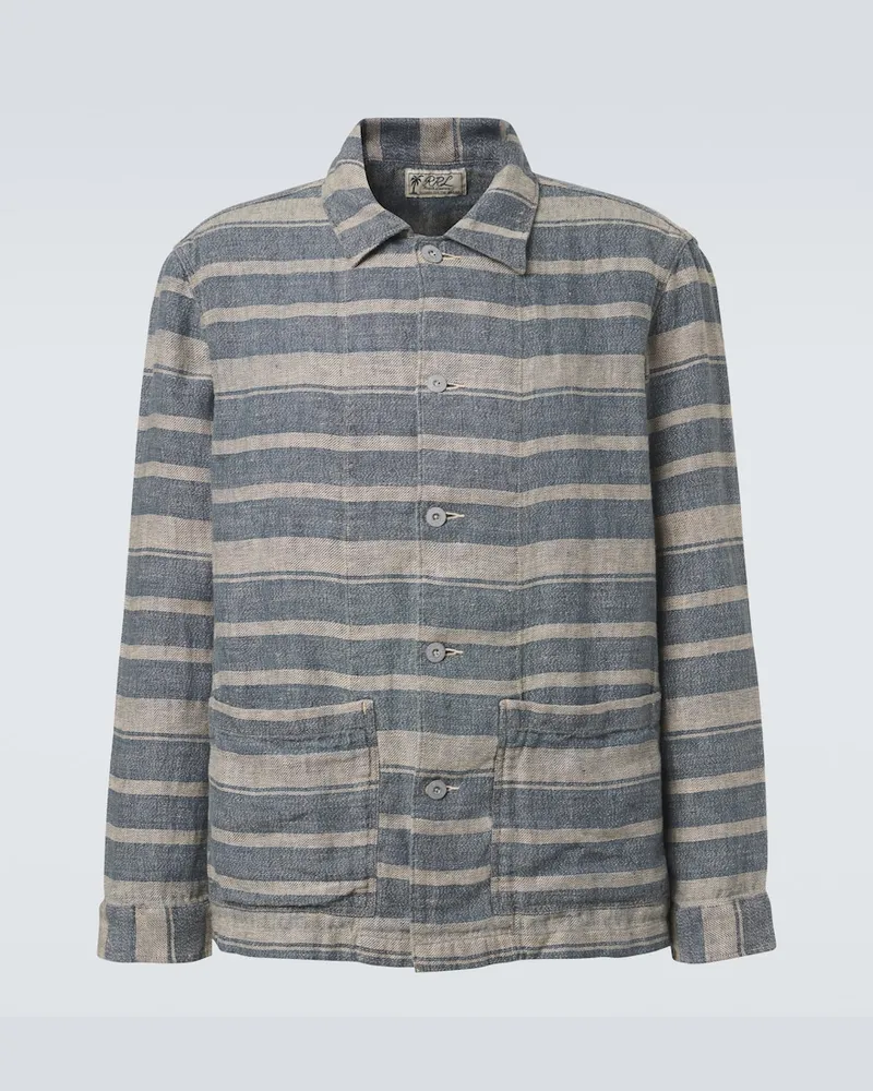 RRL Hemdjacke aus Leinen Blau