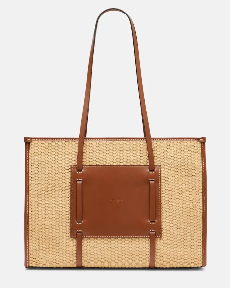 DeMELLIER Tote Bag Capri aus Raffiabast mit Leder Braun