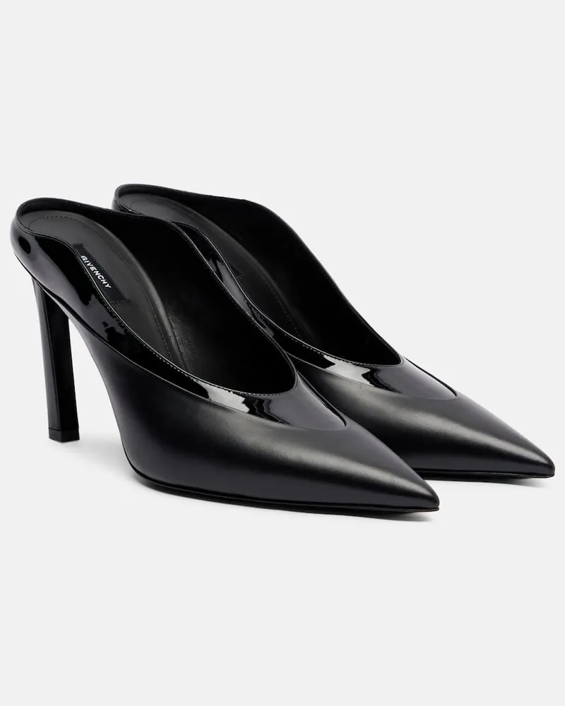 Givenchy Mules Spiky 95 aus Leder mit Lackleder Schwarz