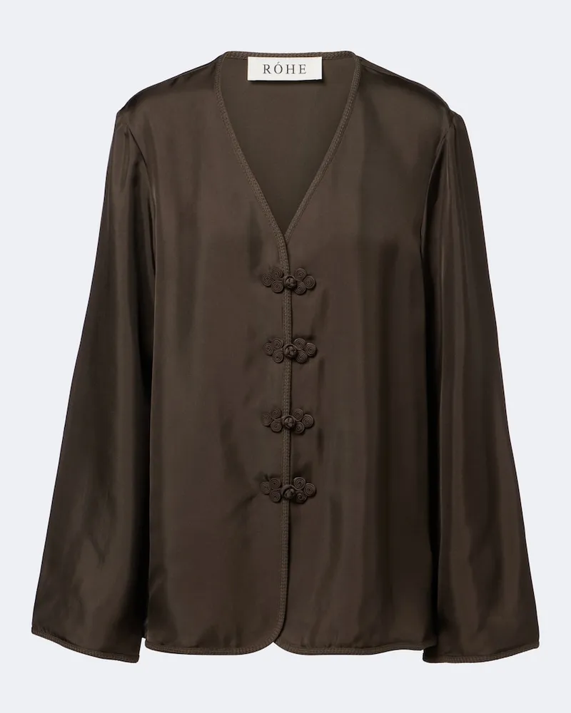 Róhe Róhe Oversize Bluse aus Seide Braun