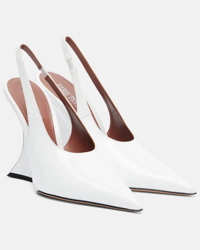 Paris Texas Slingback-Pumps Nina 105 aus Lackleder Weiß