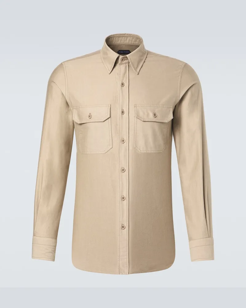 Tom Ford Hemd aus Baumwolle Beige