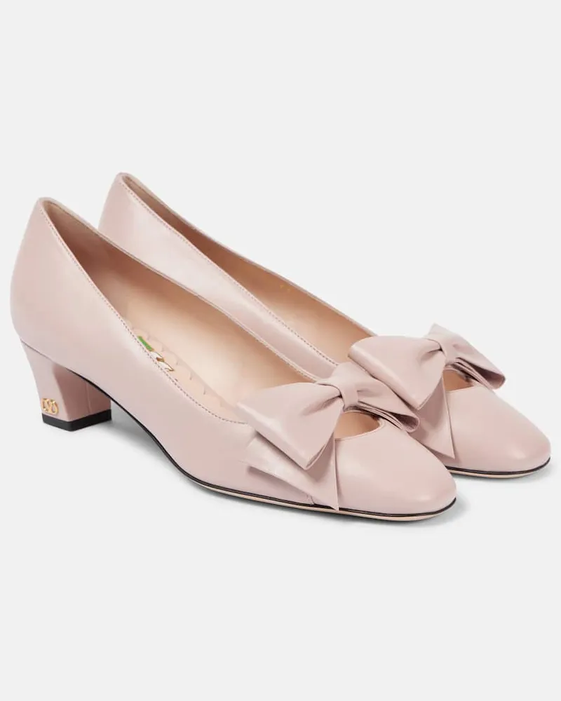 Valentino Garavani Pumps Bowow 45 aus Leder Rosa