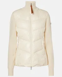 Moncler Cardigan aus Daunen mit Wolle Weiss