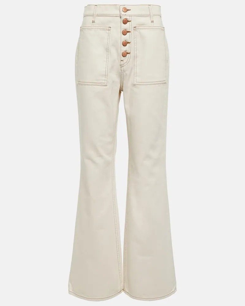 Ulla Johnson High-Rise Flared Jeans Lou Weiß