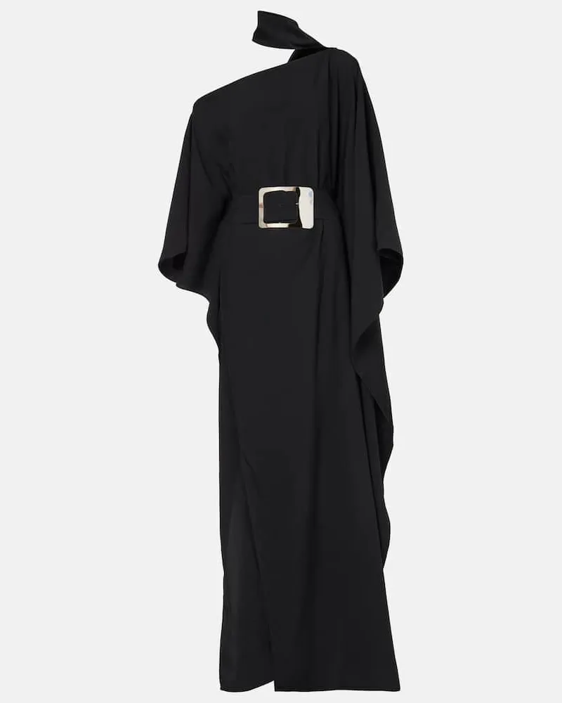 Taller Marmo One-Shoulder-Robe Taylor aus Cady Schwarz