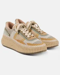 Chloé Chloe Plateau-Sneakers Nama mit Veloursleder Multicolor