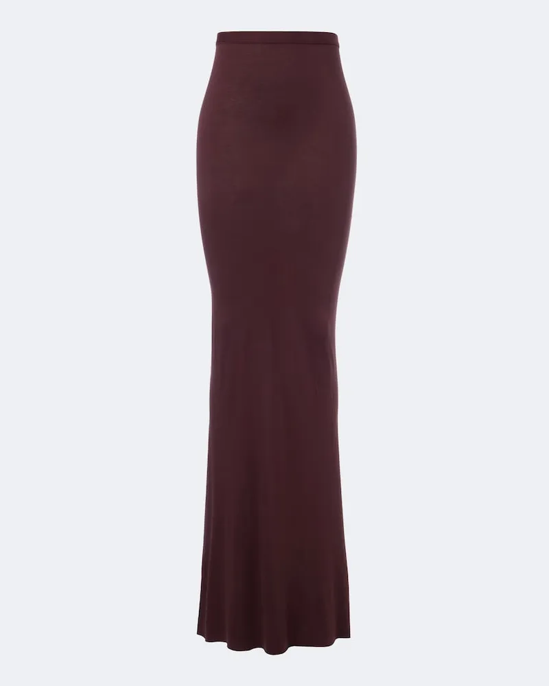 Rick Owens Maxirock Lilies Slip aus Jersey Burgunderrot