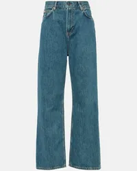 WARDROBE.NYC High-Rise Straight Jeans Blau