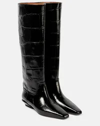 Paris Texas Stiefel Bettina aus Leder Schwarz