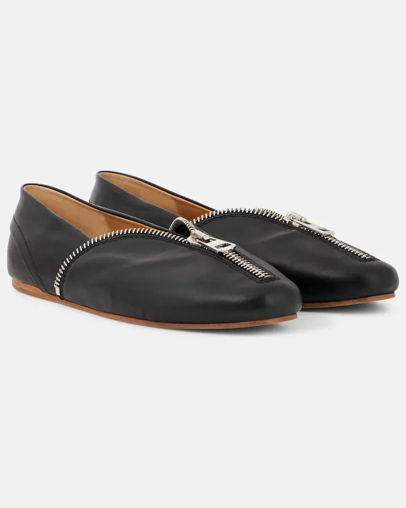 J.W.Anderson Ballerinas Biker aus Leder Schwarz