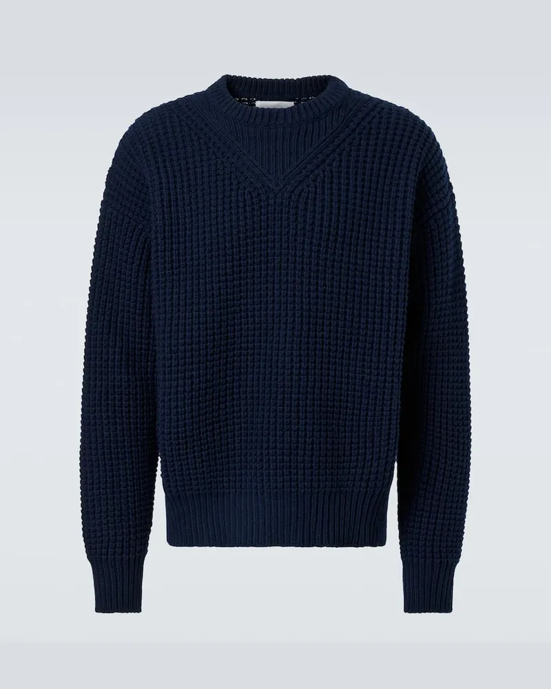 Jil Sander Oversize-Pullover aus Schurwolle Blau