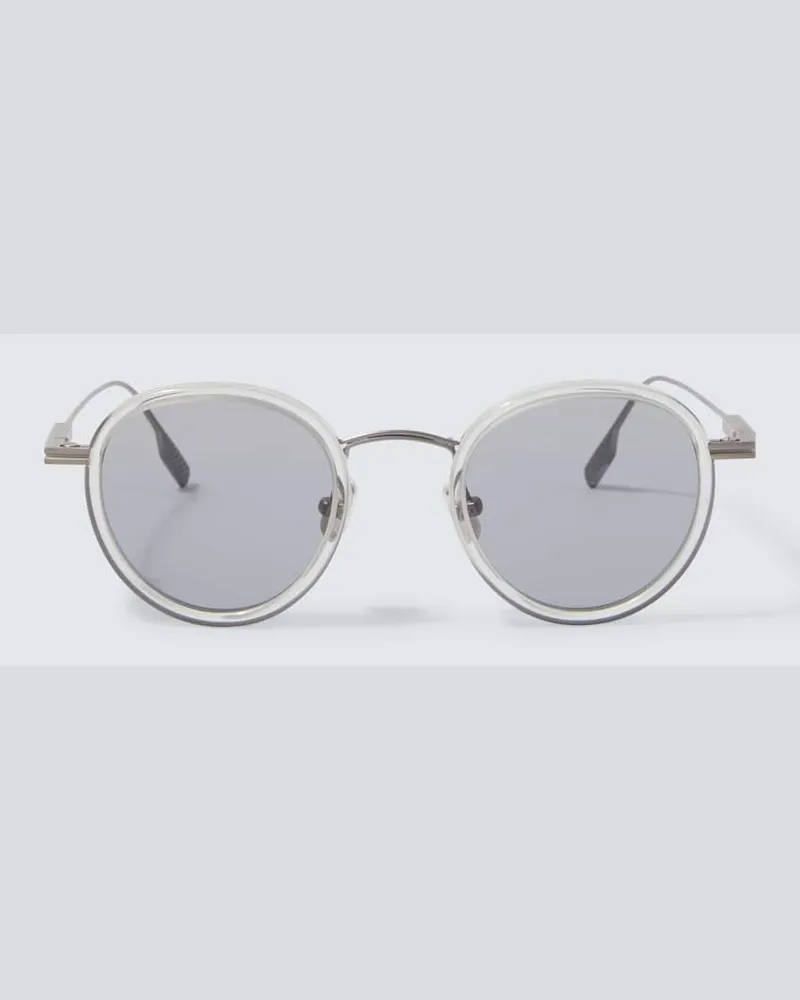 Ermenegildo Zegna Runde Sonnenbrille Grau