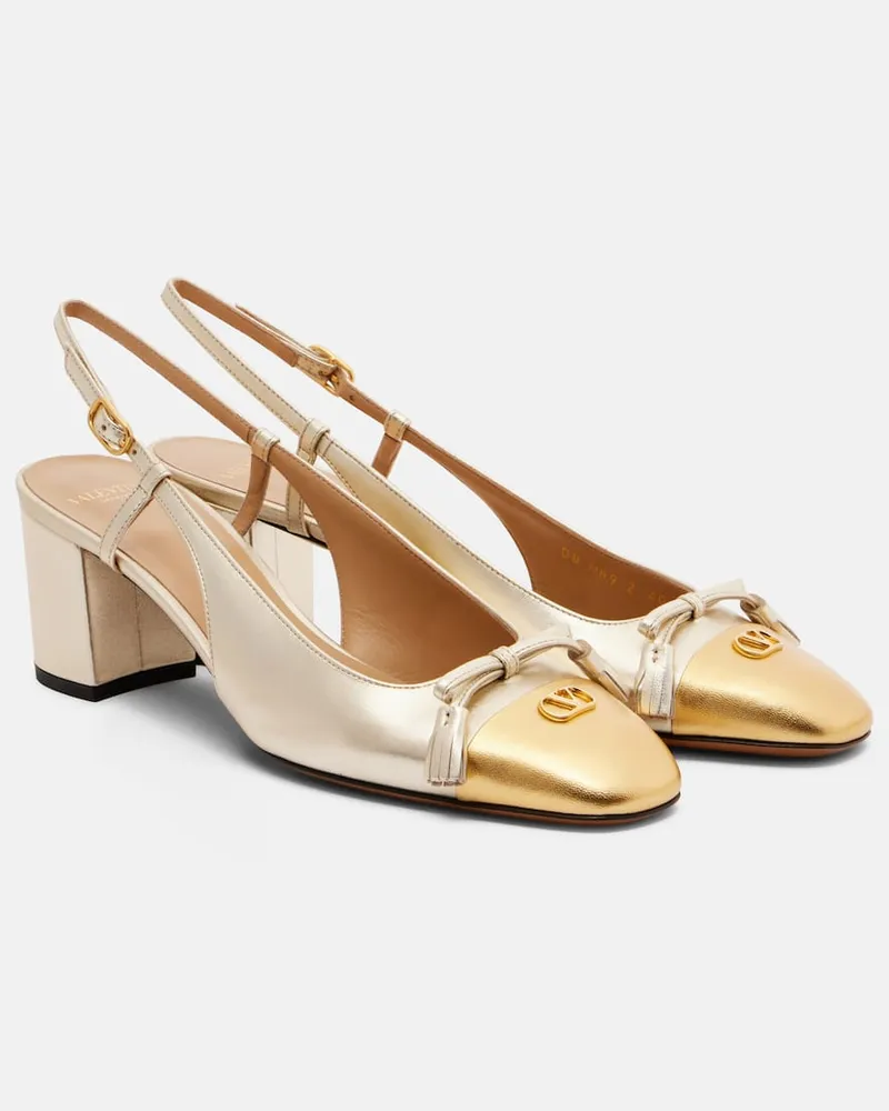 Valentino Garavani Slingback-Pumps Valet Du Roi 60 aus Leder Gold