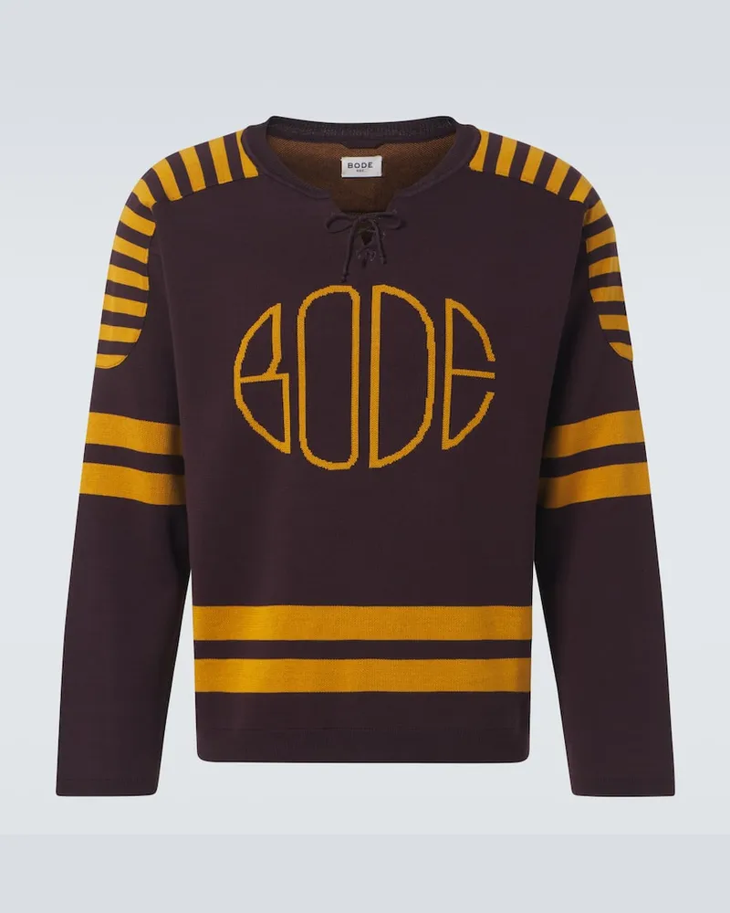 BODE Pullover Rink aus Baumwoll-Jacquard Braun