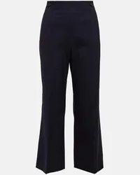 Chloé Chloe High-Rise Hose aus Wolle Blau