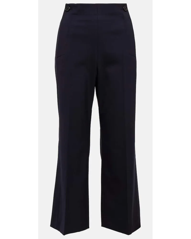 Chloé Chloe High-Rise Hose aus Wolle Blau