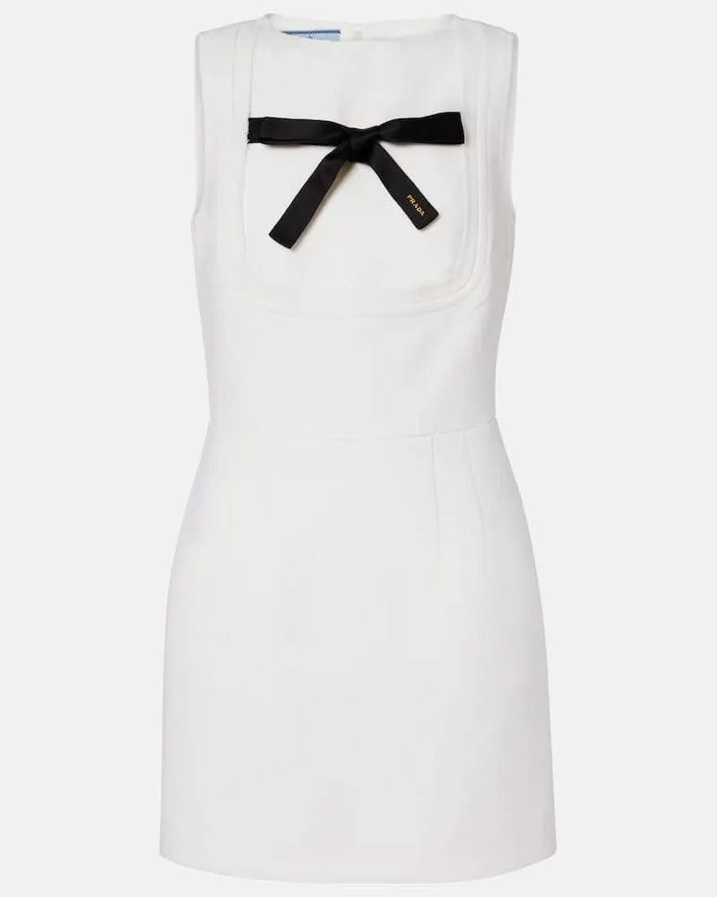 Prada Minikleid aus Schurwolle Weiß